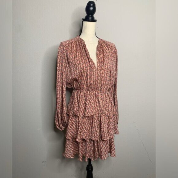 NWT Maje Rilivate Floral Print Tiered Mini Dress - Picture 8 of 17